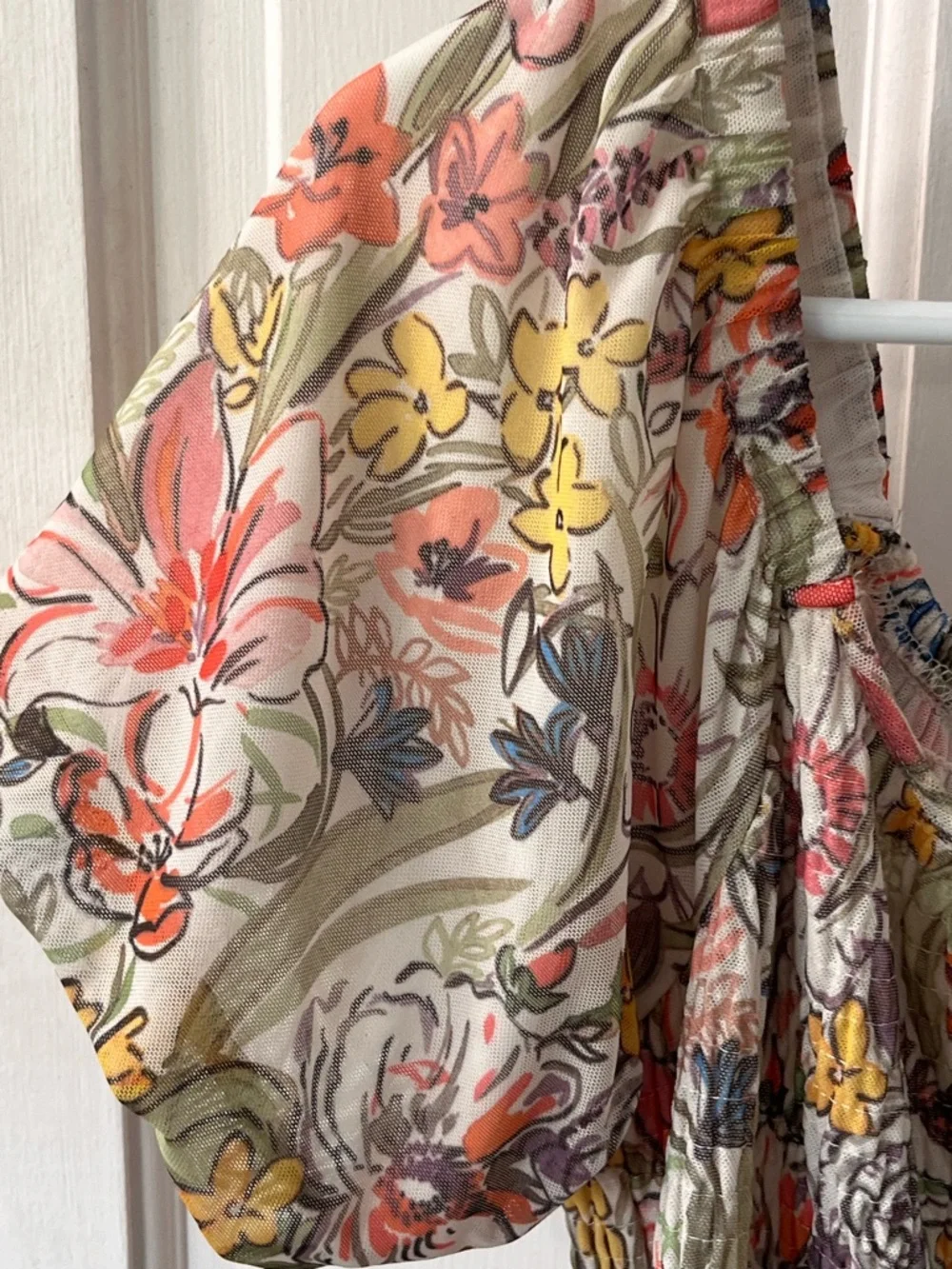Anthropologie Aurelia Floral Smocked Peasant Top . Size Small